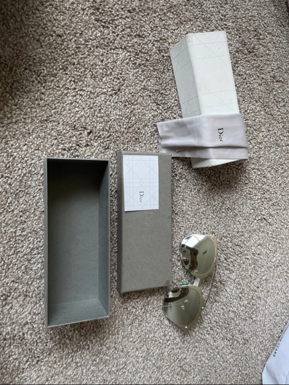 Dior Silver Reflective Aviator Sunglasses